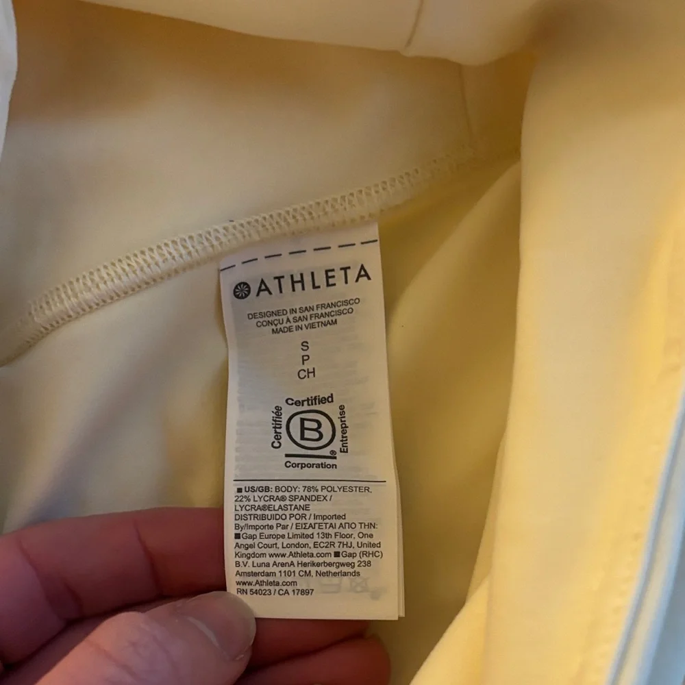 Athleta Bra/Leggings Set in Glow (Butter Yellow) Size S - Picture 9 of 9